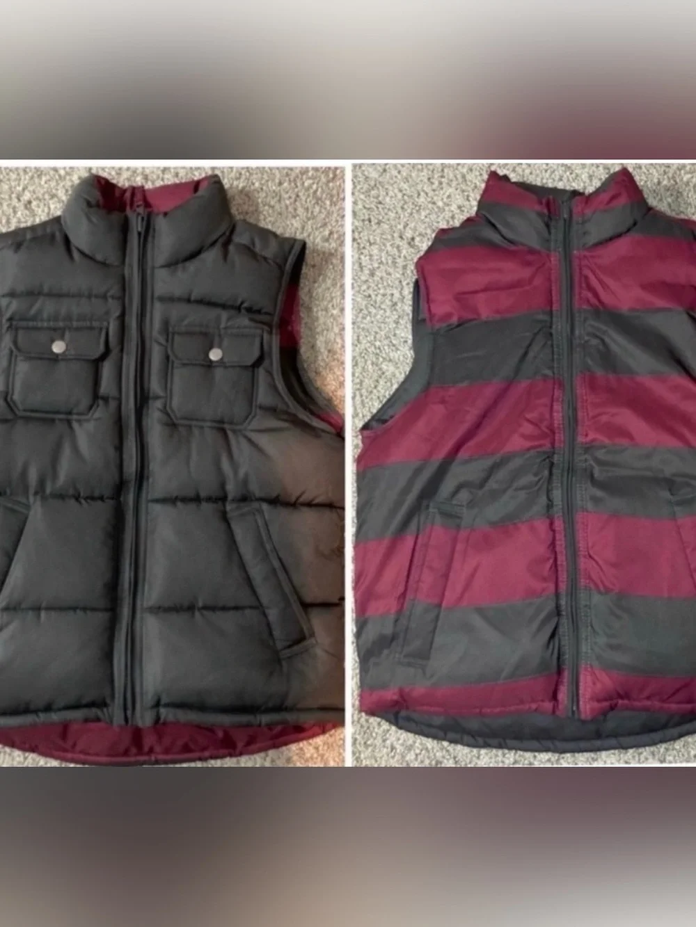 GAP Kids Reversible Puffer Vest Large Air Force Grey